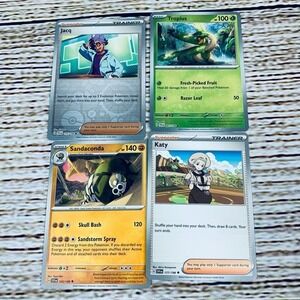 Pokemon TCG Lot of 4 Jacq Tropius Sandaconda Katy Trainer Supporter‎ Cards